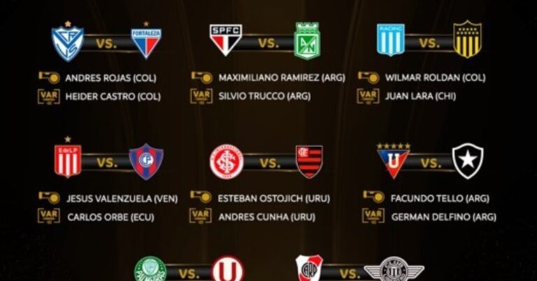Quiénes serán los árbitros en la vuelta de octavos de Libertadores y Sudamericana