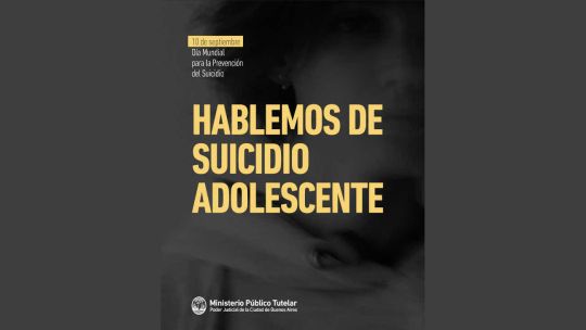 El Ministerio Público Tutelar de CABA impulsa una campaña sobre prevención del suicidio en niñas, niños y adolescentes